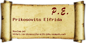 Prikosovits Elfrida névjegykártya